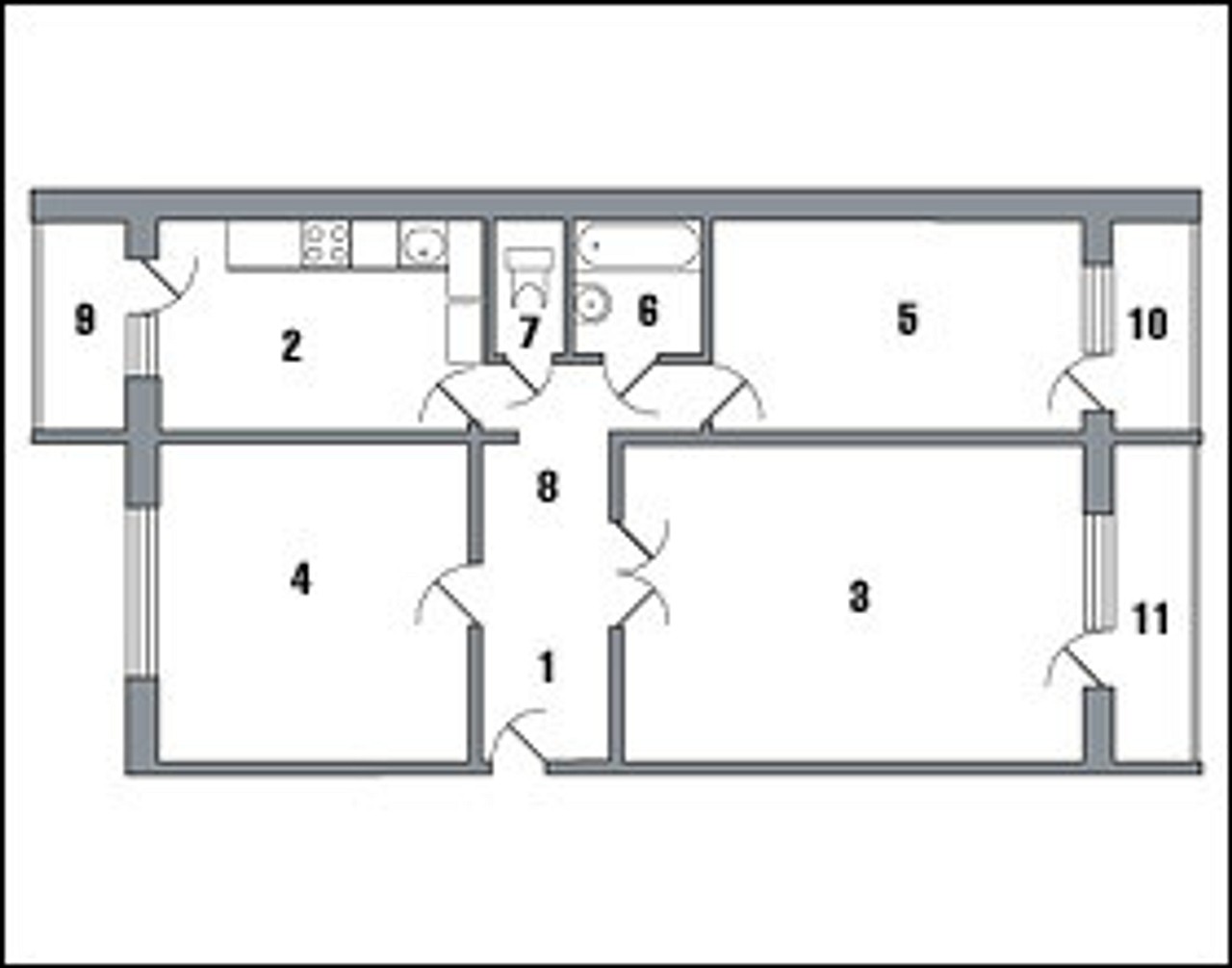 Перепланировка сталинки 2 комнаты