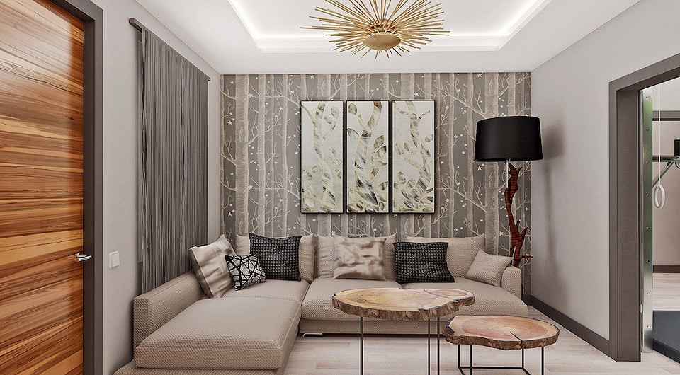 Экодизайн квартиры с фитостеной, искусственным водопадом и натуральными материалами в отделке