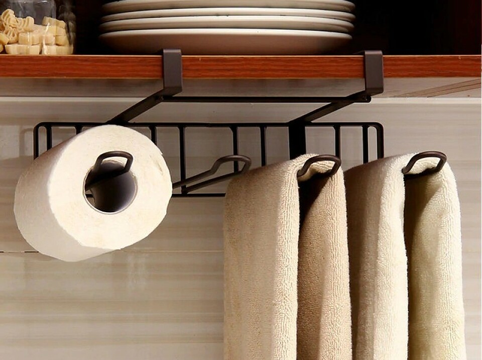 как разместить полотенца под раковиной: