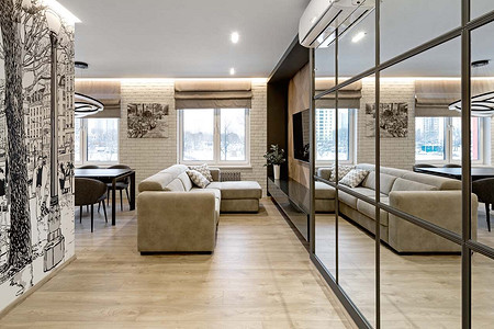 Современная и практичная: квартира для большой семьи, где поместилась даже сауна