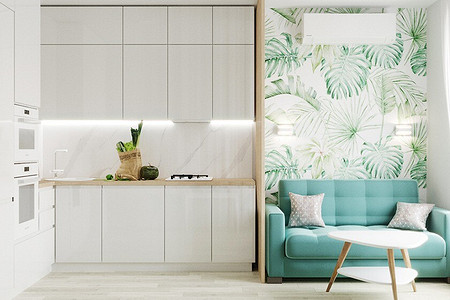 Светлая двушка в скандинавском стиле с яркими акцентами