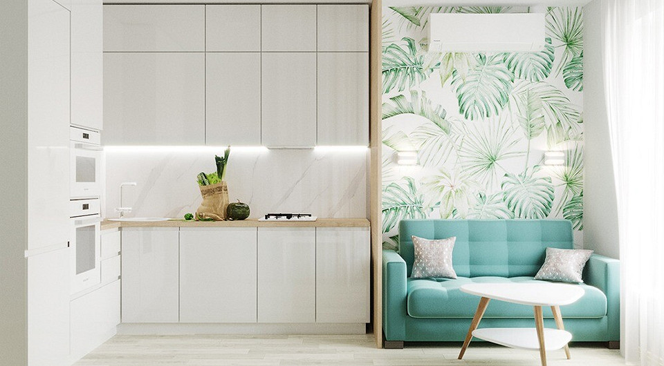 Светлая двушка в скандинавском стиле с яркими акцентами