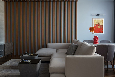 Дерево, металл и камень: интерьер московской двушки с интересным миксом фактур