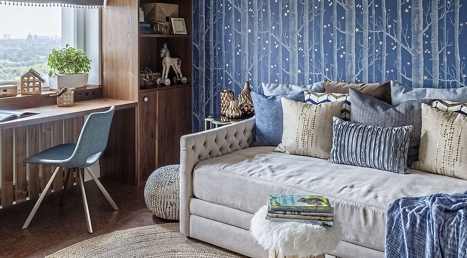 Уютная однушка с кухней-столовой, зонами отдыха и гардеробной