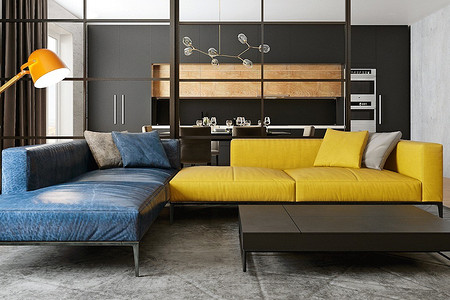 Лофт, в котором стены заменили стеклянной перегородкой и стеллажом