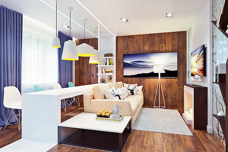 Квартира с мобильными перегородками: двушка, которая легко трансформируется в студию