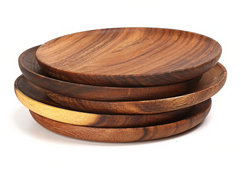 Комплект тарелок из дерева 