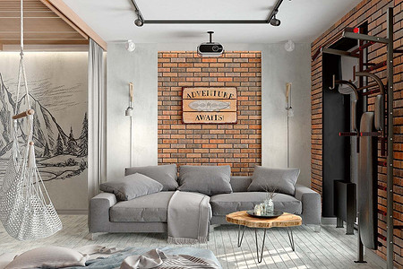 Студия со спальней, гостиной и продуманными системами хранения