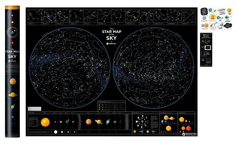 Карта ночного неба Star map of the sky