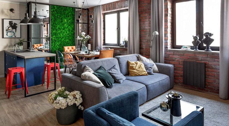 Из двушки в четырехкомнатную квартиру: удобный лофт для большой семьи