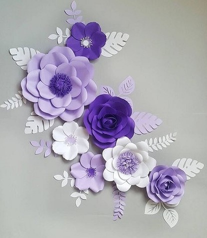 Как сделать большие бумажные цветы на стену