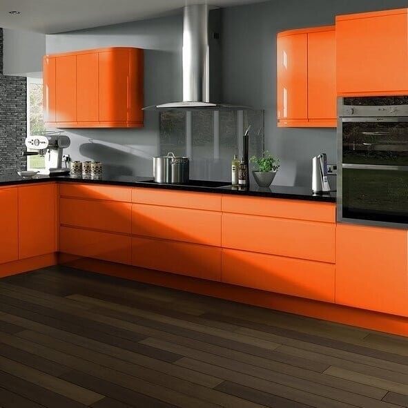 Оранжевая Кухня Фото