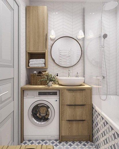 Интерьер ванной комнаты в квартире со стиральной машиной (66 фото) - красивые картинки и HD фото