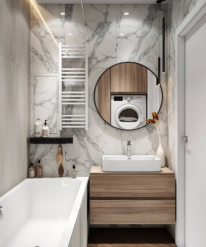 Дизайн маленькой ванной комнаты без туалета: 52 идеи интерьера, как обустроить небольшую ванную