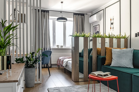 Однокомнатная квартира с гостиной-спальней и мебелью ИКЕА