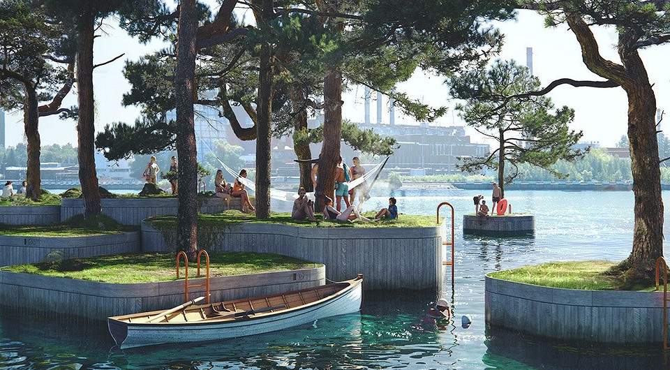 Парк из плавучих островов появится в Копенгагене Парк из плавучих островов появится в Копенгагене