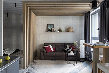 Студия площадью 36 кв. м для сдачи в аренду, в которой есть все для жизни