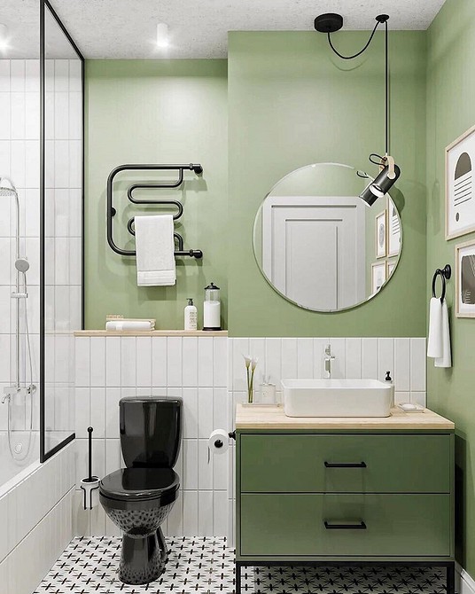 Зеленая ванная: стильные и современные решения. ТОП-110 фото сочетаний цветов для яркой ванной комнаты
