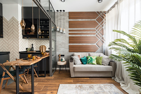 Маленькая студия с просторной кухней