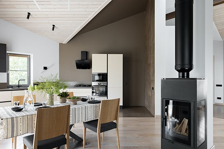 Современный одноэтажный дом с необычной крышей, которая стала основным акцентом