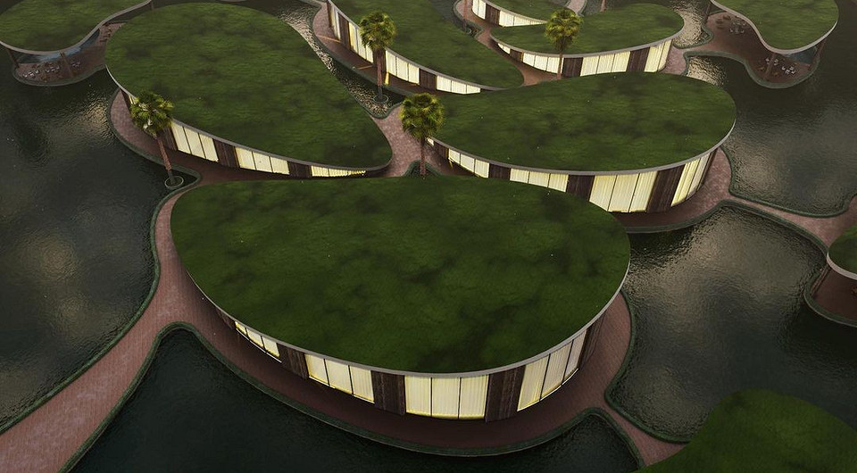 Архитектор представил проект плавающего коттеджного поселка в США