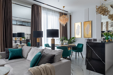 Красивый и статусный ар-деко: интерьер квартиры на 33-м этаже