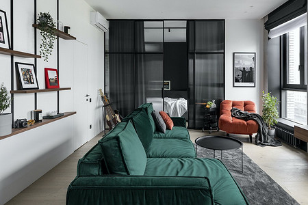 Нескучный минимализм: бело-серая квартира 62 кв.м для девушки