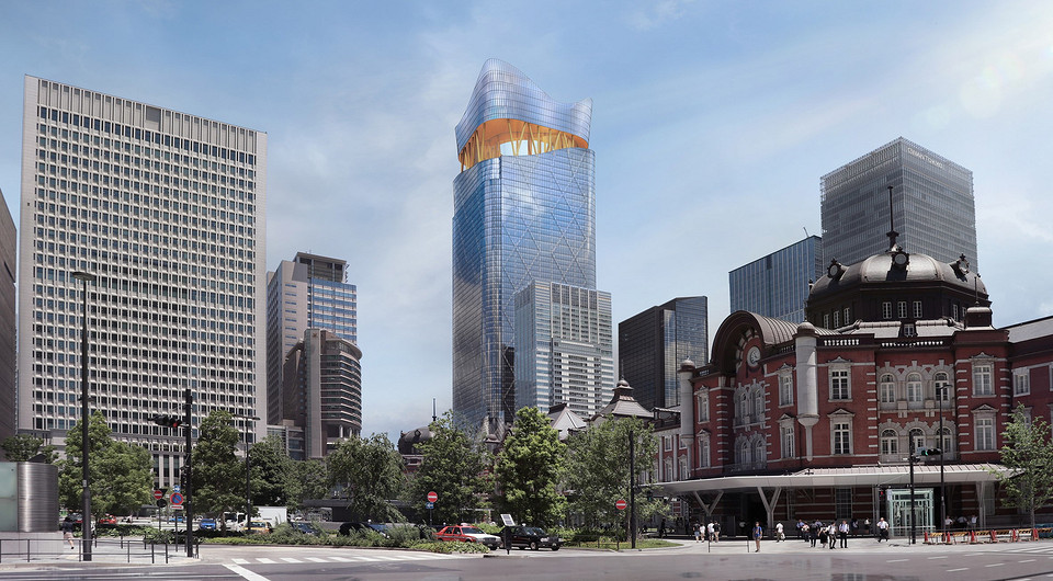 Смотровая площадка в форме короны: архитекторы показали проект небоскреба в Токио