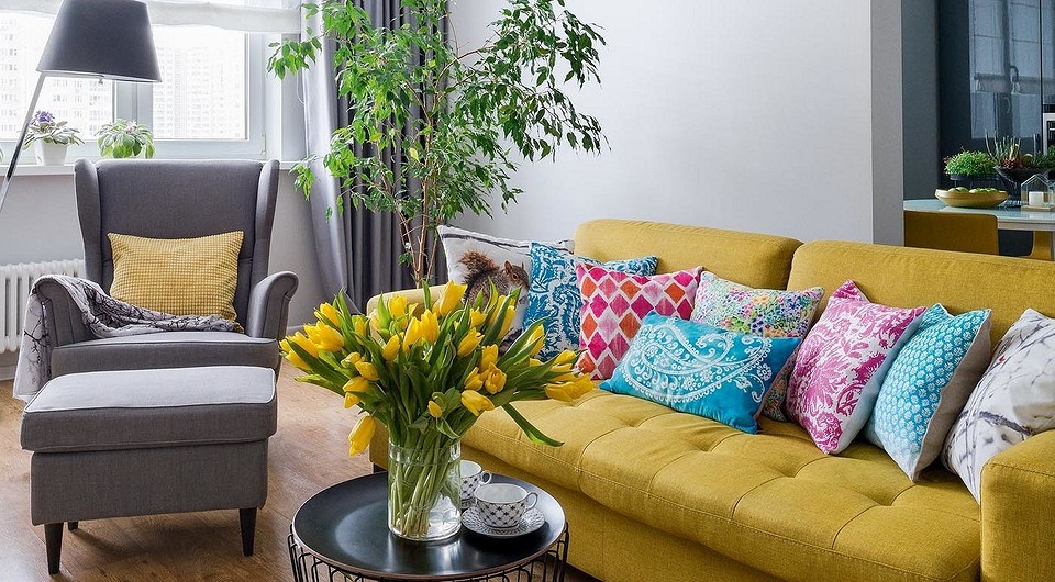Яркий диван в интерьере: 31 фото красивых идей дизайна