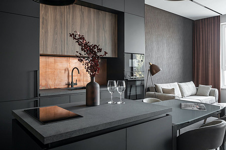 Интерьер небольшой квартиры, в котором собраны современные тренды 