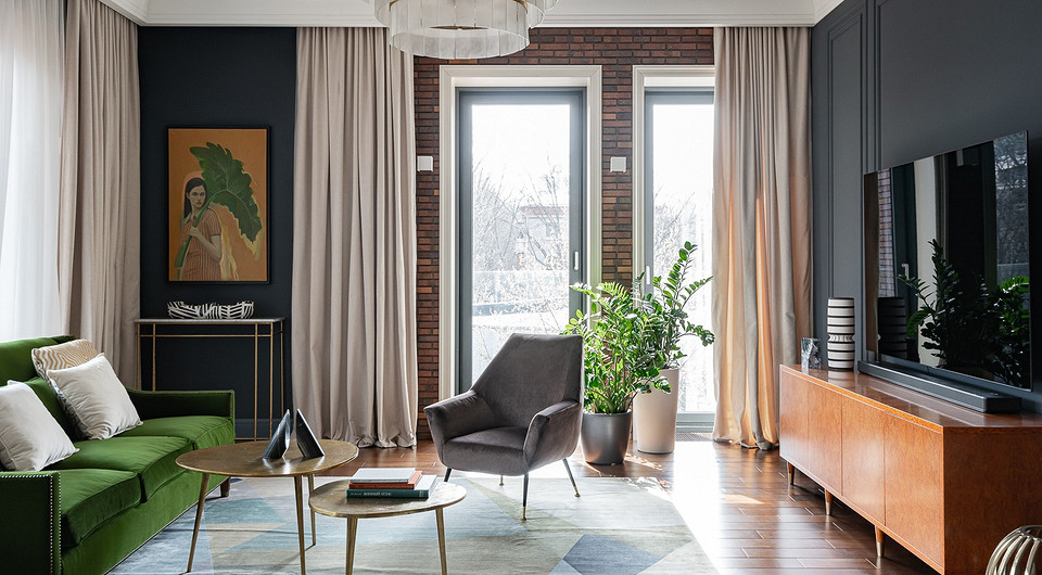 Эффектный интерьер квартиры с классическими деталями  Эффектный интерьер квартиры с классическими деталями