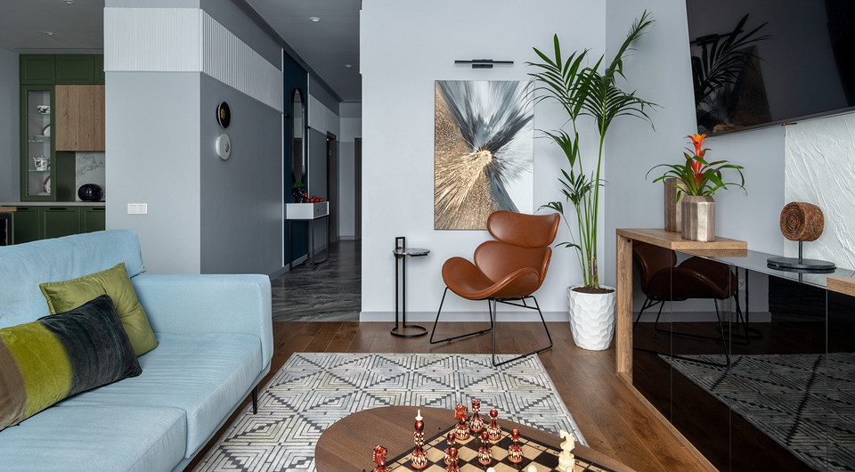 Просторная квартира в мегаполисе, где ощущается природа