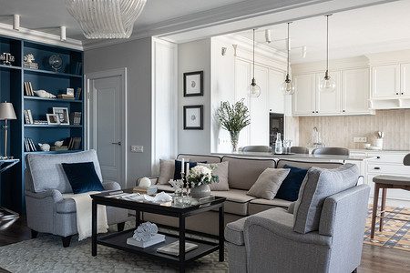 Американская классика: красивая квартира с видом на реку в Красногорске