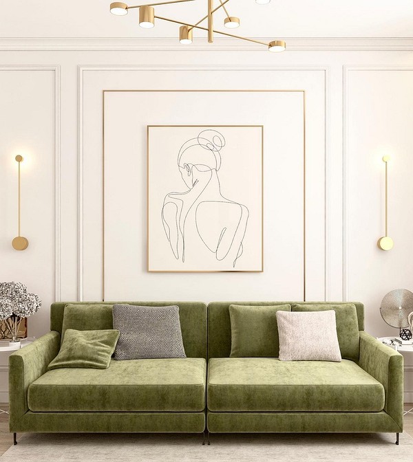 Зеленый диван в интерьере: 110 фотопримеров, с чем сочетать