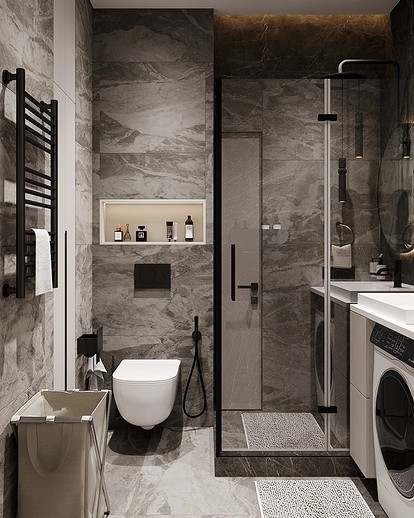 Интерьер ванных комнат с душевой кабиной: подборка прекрасных решений