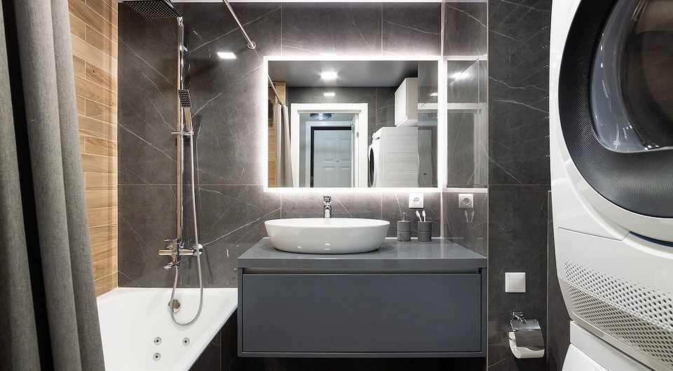 Дизайн ванной комнаты 4 кв м — фото с туалетом и стиральной машиной