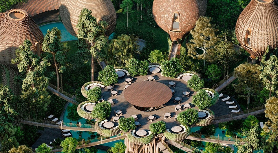 В мексиканских джунглях построят гостиницу с виллами в виде птичьих гнезд