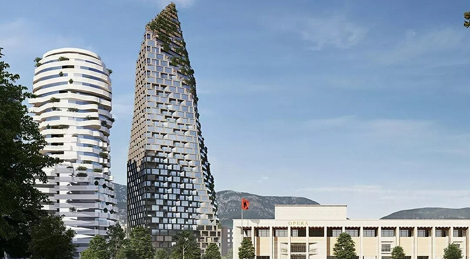 Архитекторы показали проект небоскреба в виде горы для столицы Албании