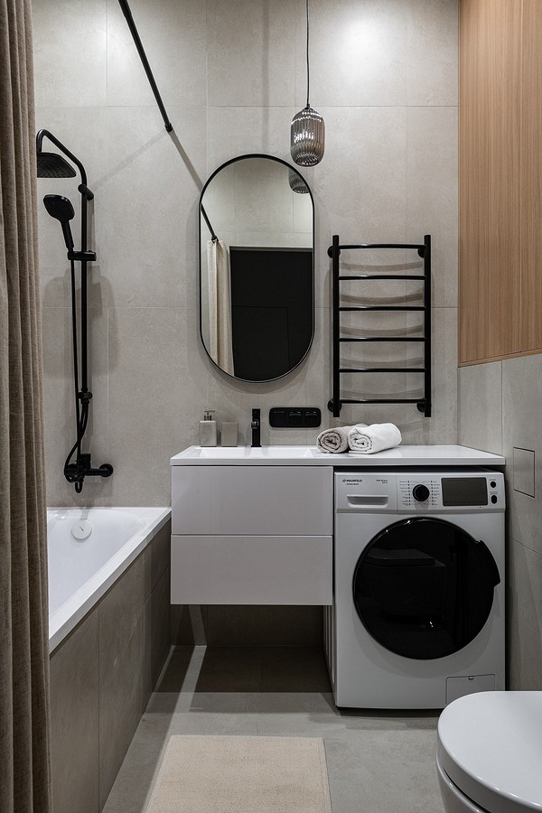 Дизайн ванных комнат совмещенных с туалетом и стиральной машинкой