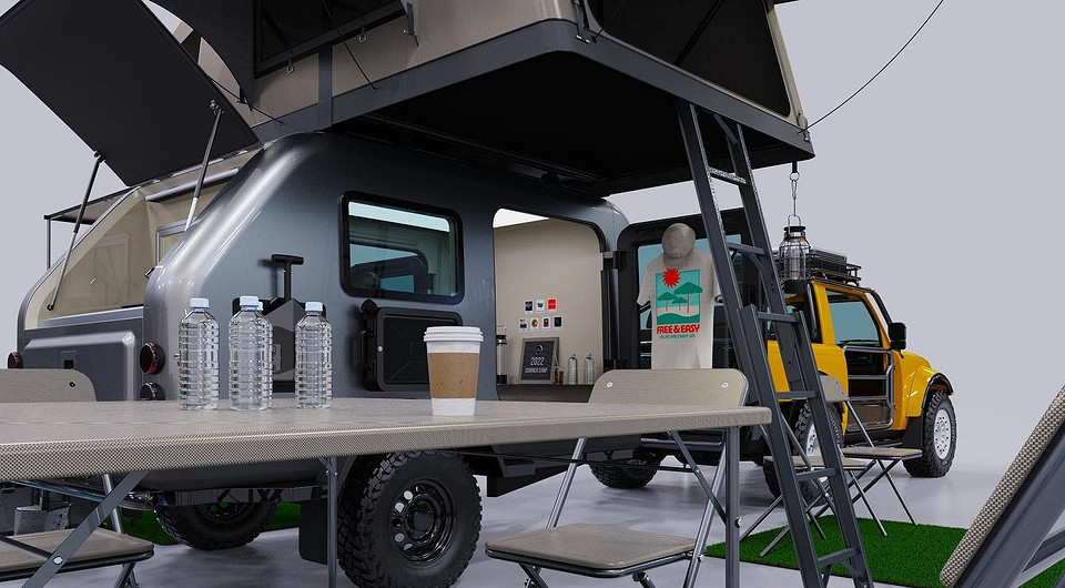 Посмотрите, как выглядит двухэтажный кемпер для электровнедорожника