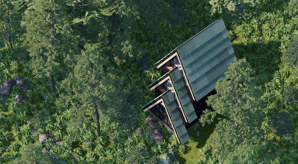 Архитекторы показали проект треугольного дома в виде ели в итальянских Альпах