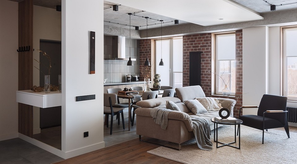 Как скомбинировали черты лофта и минимализма в одной квартире: реальный пример