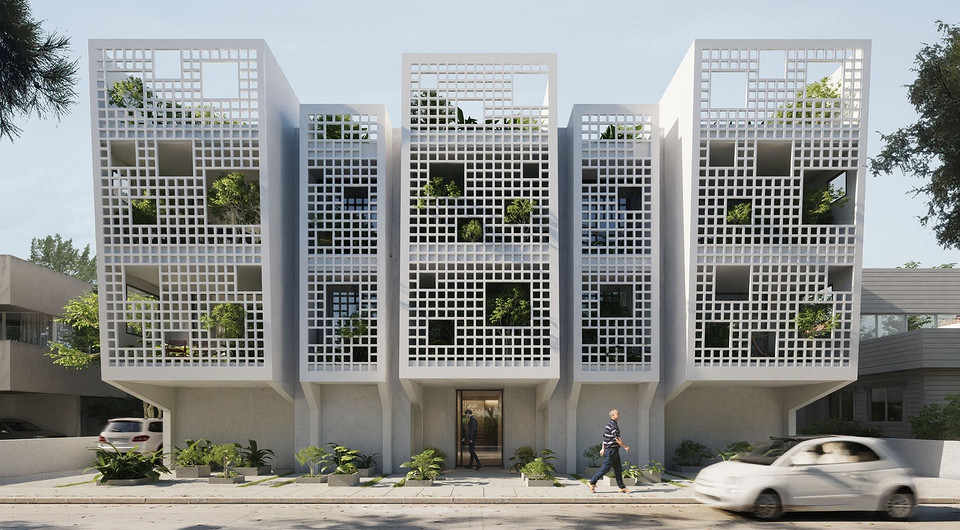 Дом с решетчатым фасадом: оригинальное жилье строят на Кипре Дом с решетчатым фасадом: оригинальное жилье строят на Кипре