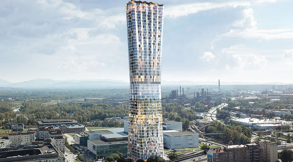 Сад на высоте 235 метров: как будет выглядеть самый высокий небоскреб Чехии