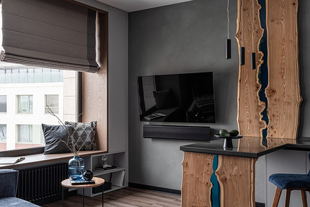 Квартира 50 кв. м с функциональным и умным интерьером для холостяка