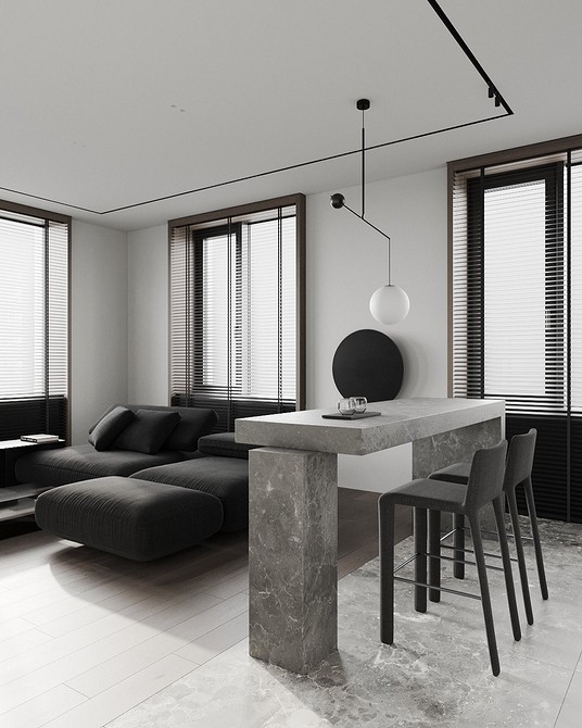 Дизайн гостиной в черно-белых тонах: современные варианты (81 фото)