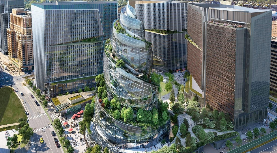 В США построят небоскреб в форме спирали для компании Amazon