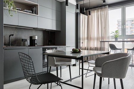 Как разместить на 40 кв. м кухню-гостиную, спальню, гардеробную и оставить свободное пространство: реальный пример