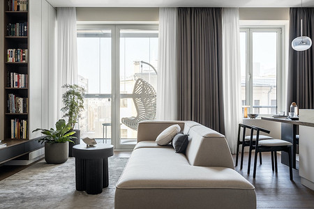 Красивый минимализм: просторная квартира в центре Москвы для девушки