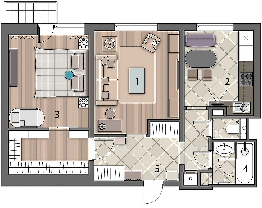 Ремонт двухкомнатной квартиры: идеи, фото и планировки